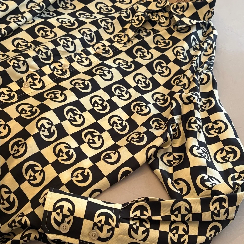 The Gucci North Face collab Black and Cream Patterned Shirt - Picture 5 of 6